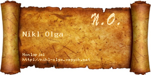 Nikl Olga névjegykártya